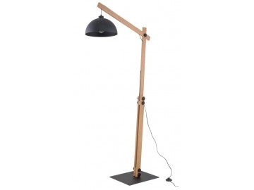 TK Lighting Stojac&iacute; lampa 5582 OSLO čern&aacute;, světl&eacute; dřevo
