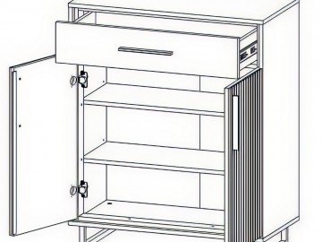 Komoda SALEMI 2D1S šedá/dub přírodní
