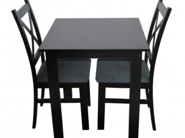 Jídelní sestava 2+1 TOMEK 70x70 cm černá/potah Moric 8