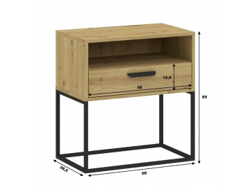 Noční stolek 1S NR4 CEDEIRA dub artisan
