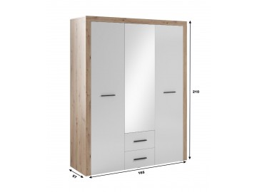 Šatní skříň 3D2S LODOSA dub artisan/bílá