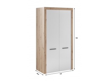 Šatní skříň 2D LODOSA dub artisan/bílá