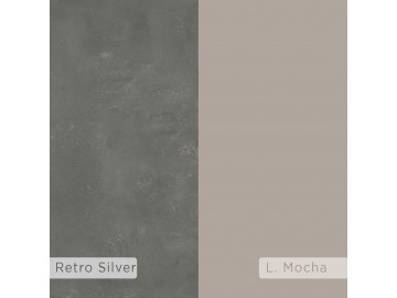 ALBUS, obývací stěna, retro šedá / světlá moka