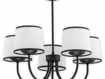 Lemir Lustr do obyváku O2795 W5 CZA Lume lustr 5 ramenný, černá matná