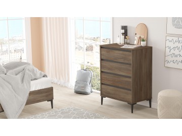 GENTRY moderní komoda se 4 zásuvkami, barva ořech/antracit