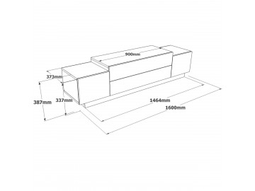 HELME TV stolek, barva beton  + bronz patara
