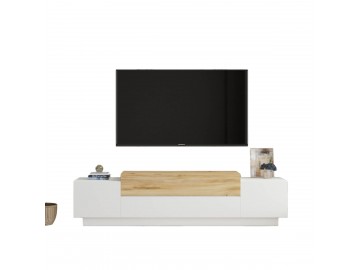 HELME TV stolek, barva bílá + dub left