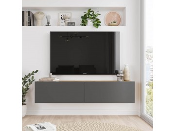 HARID závěsný TV stolek, barva borovice + antracit