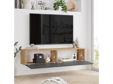 HARID závěsný TV stolek, barva borovice + antracit