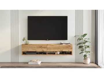 LISAKU závěsný TV stolek, barva borovice