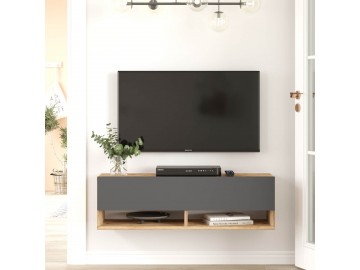 IMAVERE závěsný TV stolek, barva borovice + antracit