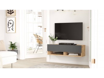 IMAVERE závěsný TV stolek, barva borovice + antracit