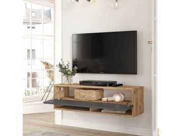 IMAVERE závěsný TV stolek, barva borovice + antracit
