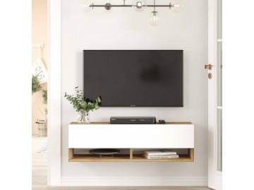 IMAVERE závěsný TV stolek, barva borovice + bílá