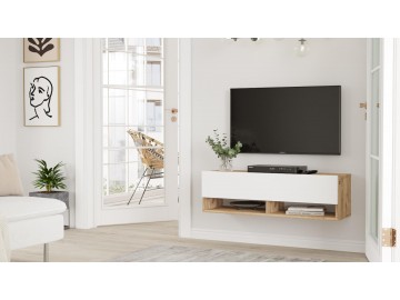 IMAVERE závěsný TV stolek, barva borovice + bílá