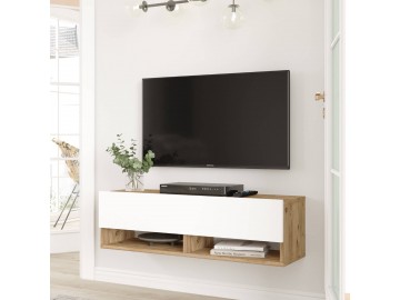 IMAVERE závěsný TV stolek, barva borovice + bílá