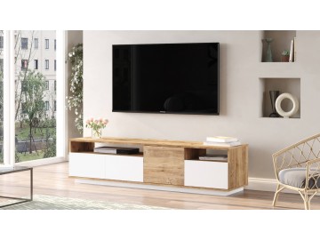 MANDRA TV skříňka, barva borovice + bílá
