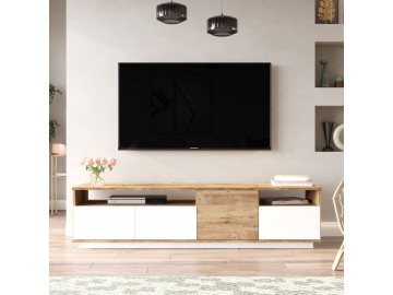 MANDRA TV skříňka, barva borovice + bílá
