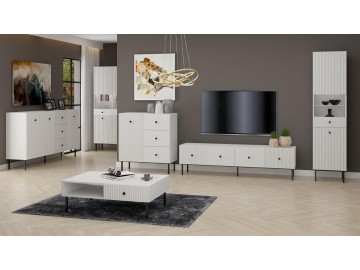 Komoda 1D3S ALMONTE bílá/černá