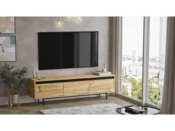 PORR TV skříňka, barva dub Left + černá