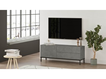 UDRIKU TV skříňka, barva beton + černá