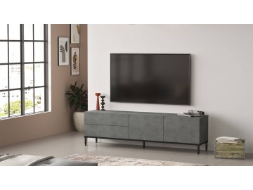 ULEKO TV skříňka, barva beton + černá