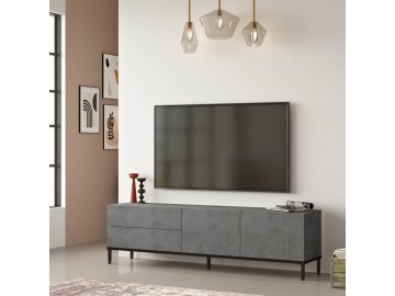 ULEKO TV skříňka, barva beton + černá