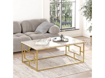 TORMA designový konferenční stolek 12, barva mramor/zlatý