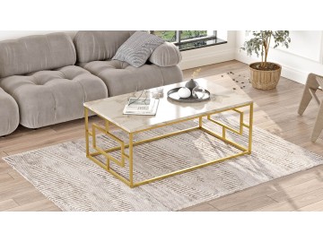 TORMA designový konferenční stolek 12, barva mramor/zlatý