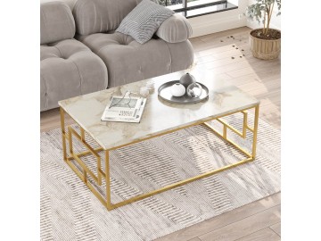 TORMA designový konferenční stolek 12, barva mramor/zlatý