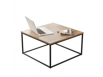 TORMA designový konferenční stolek 13, barva borovice/černý kov