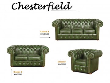 Křeslo Chesterfield Classic 1 kůže zelená