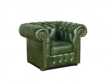 Křeslo Chesterfield Classic 1 kůže zelená