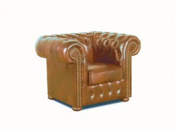 Křeslo Chesterfield Classic 1 kůže koňak