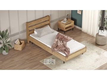 KANASIN jednolůžková postel 100x200, sepet/jutový vzor