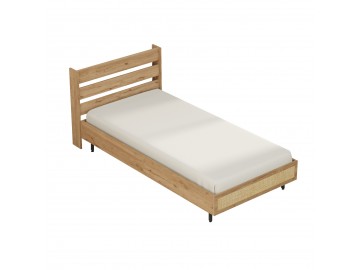KANASIN jednolůžková postel 100x200, sepet/jutový vzor