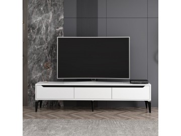 VARDA TV stolek na nožičkách, bílá / černá