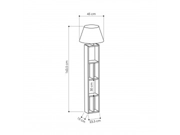 Stojací lampa s regálem GORNIO, barva dub/bílá
