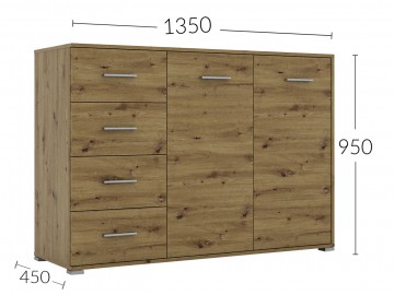 Komoda 2D4S EMONAK bílá mat