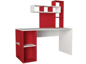 ZAKIMI designový psací stůl, bílá/červená