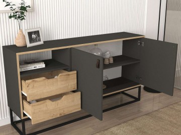 BONITO dvoudvéřová komoda, antracit/sapphire
