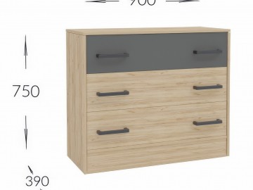 Ložnicová sestava BOXBY, barva bílá mat/dub coastland satin