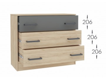 Ložnicová sestava BOXBY, barva dub kraft zlatý/grafit šedý