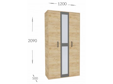 Ložnicová sestava BOXBY, barva dub kraft zlatý/grafit šedý