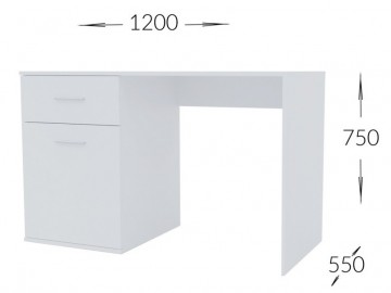Pracovní stůl se zásuvkou 120/L NUNAN, barva dub artisan