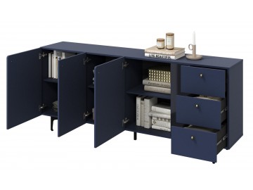 Komoda 3D3S KARLINO (CS-03), barva tmavě modrá