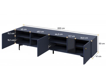 Komoda TV 3D 200 KARLINO (CS-05), barva tmavě modrá