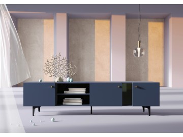 Komoda TV 3D 200 KARLINO (CS-05), barva tmavě modrá