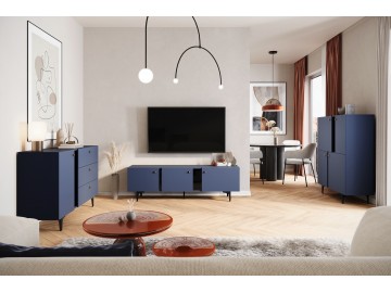Komoda TV 3D 200 KARLINO (CS-05), barva tmavě modrá