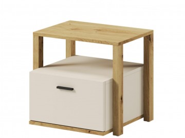 Noční stolek se zásuvkou LIMERA barva dub artisan/béžová